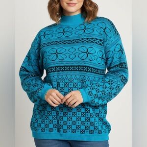 DIANE Von Furstenberg Vintage Bright Blue Sweater